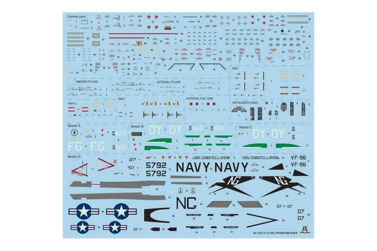 Italeri F 4 C D J Phantom Ii Aces Usaf Us Navy Vietnam Aces