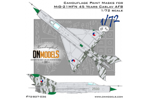 MiG-21MFN Caslav Air Base Czech Tiger Camouflage Paint Masks (1:72) - 72/827-036